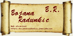 Bojana Radunkić vizit kartica